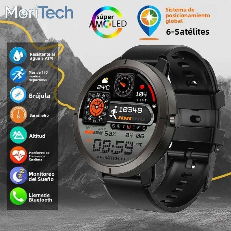 MoriTech Sport GPS Smart Watch Man Woman 5ATM Waterproof with GNSS dual-band integrated Smartwatch Military for Android IOS