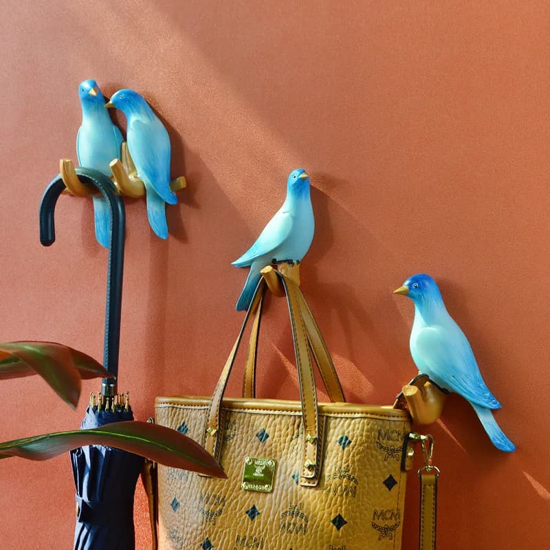 Gancio per frigorifero per uccelli portachiavi da parete supporto per uncinetto ganci da cucina processo in resina gancio per animali appendiabiti da parete senza punzonatura decorazioni per la casa