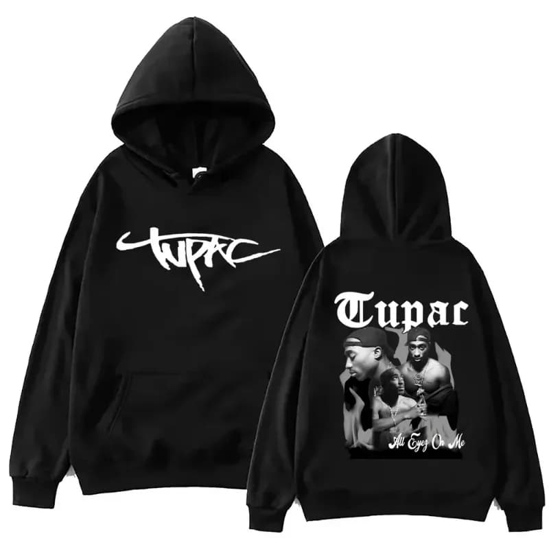 Felpe con cappuccio stampate 2026 Tupac 2pac per uomo e donna, abbigliamento sportivo casual hip-hop, felpe e vestiti streetwear Harajuku