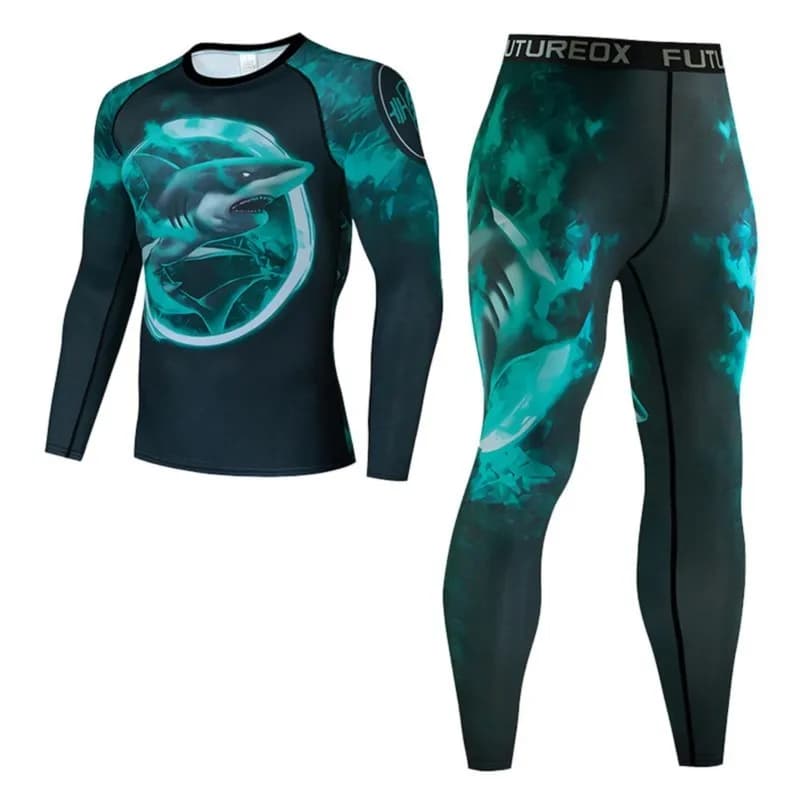 Men's Muay Thai Men MMA Kickboxing Sport Suit BJJ Rashguard T Shirts Rash Guard Fitness Tracksuit Boxing Jersey Running Set 28