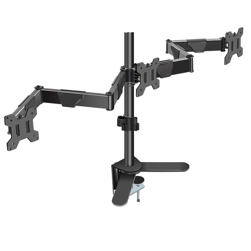HILLPORT 17~32 inch 24" 27" 30" Monitor Desk Stand Mounting Arm 3 Screen Bracket Large Base Tilting And Rotating With VESA XJT91