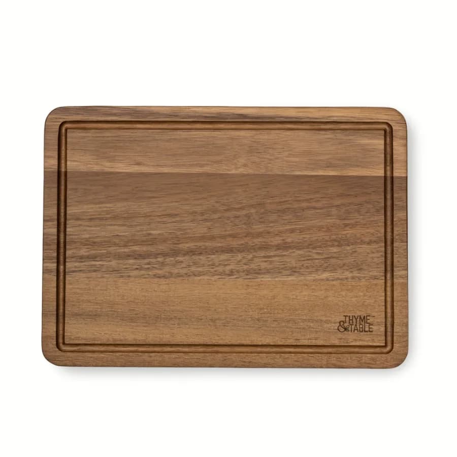 Thyme and Table Medium 10"x14" Acacia Wood Cutting Board with Triangle Shaped Anti-Slip Feet