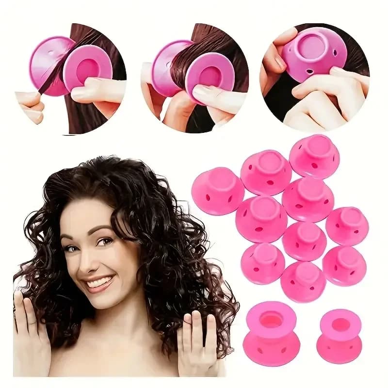 10 pieces heat-free curling iron set, suitable for all hair types, heat-free curlers for hairstyle and permanent curls, heat-free hair curlers