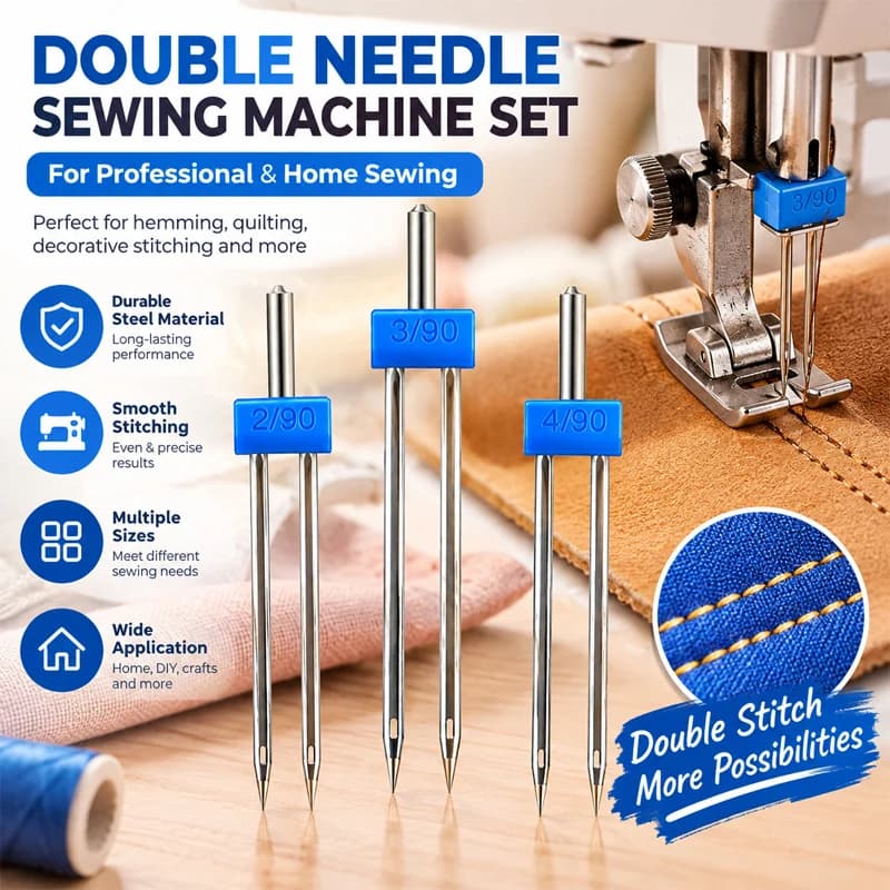 2mm/3mm/4mm Double Needle Kit for Household Sewing Machine Embroidery Crochet Machine Needles Home DIY Sewing Accessories