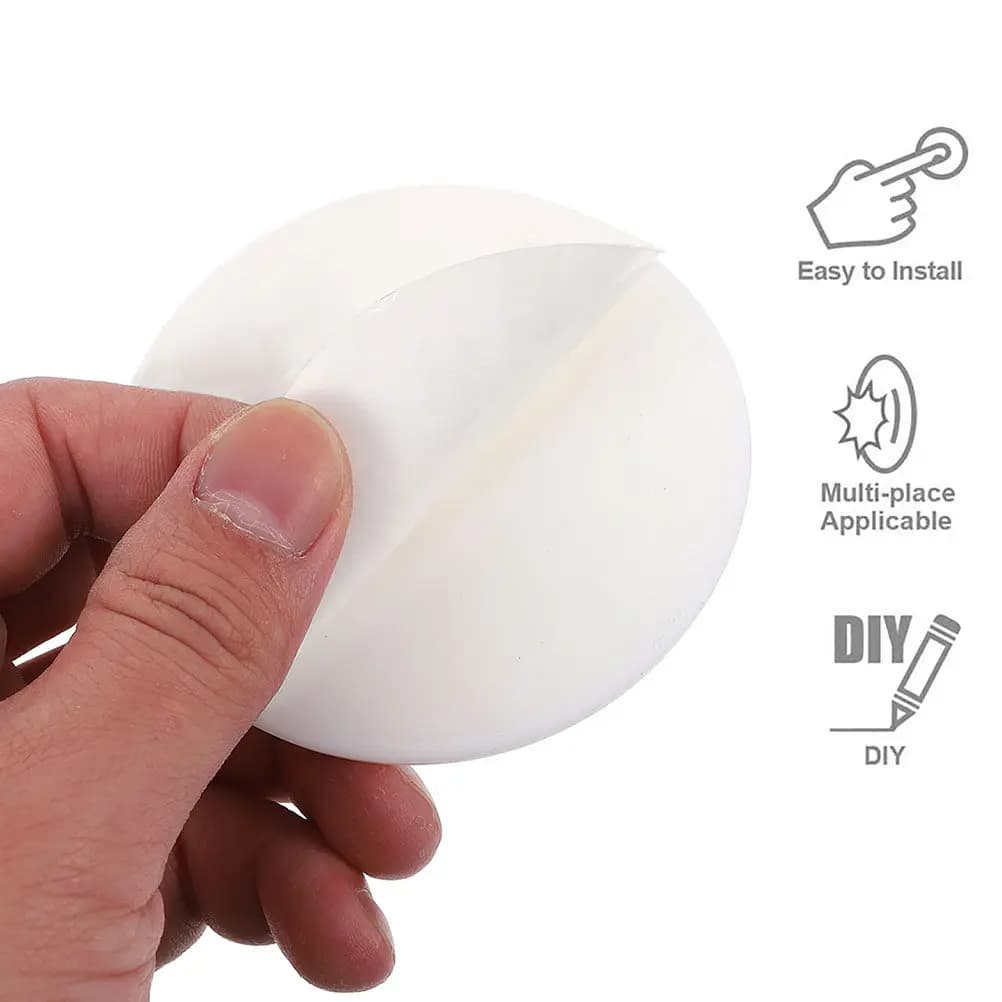 Set di 4 Paracolpi Rotondi in Silicone per Porte, Protezione Murale Fonoassorbente, Rimovibili Senza Danni, Fermaporta Adesivi