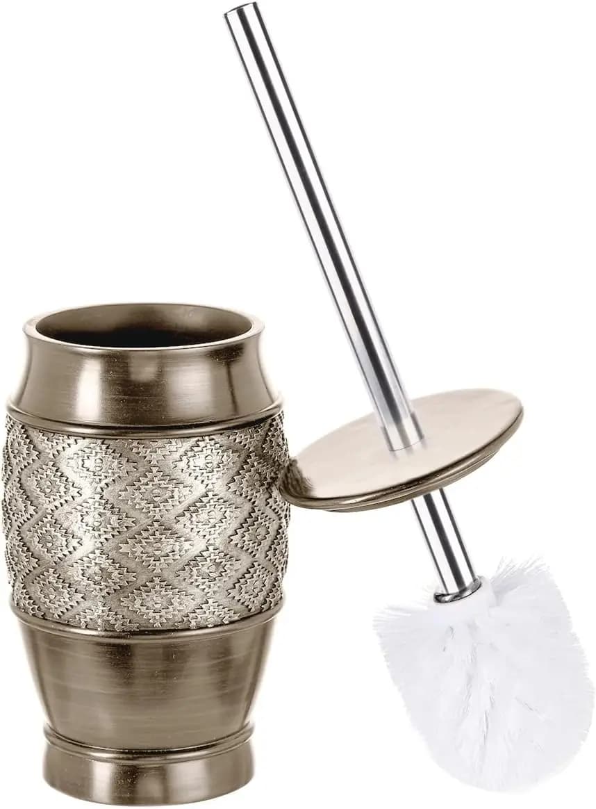 Set Spazzola per WC Dublin Silver - Spazzola e Supporto per Pulizia del WC - Accessorio Decorativo per Bagno