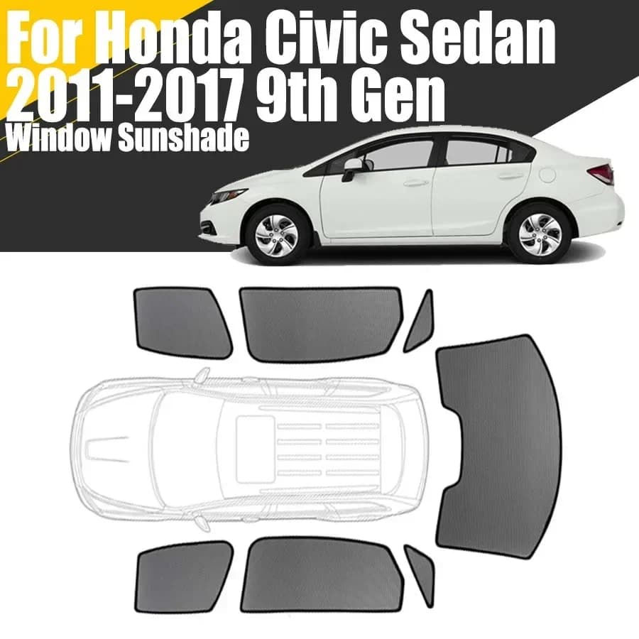 Parasole magnetico personalizzato per finestrino dell'auto per Honda Civic Sedan 9th Generation 2011-2017 Tenda in rete per parabrezza anteriore
