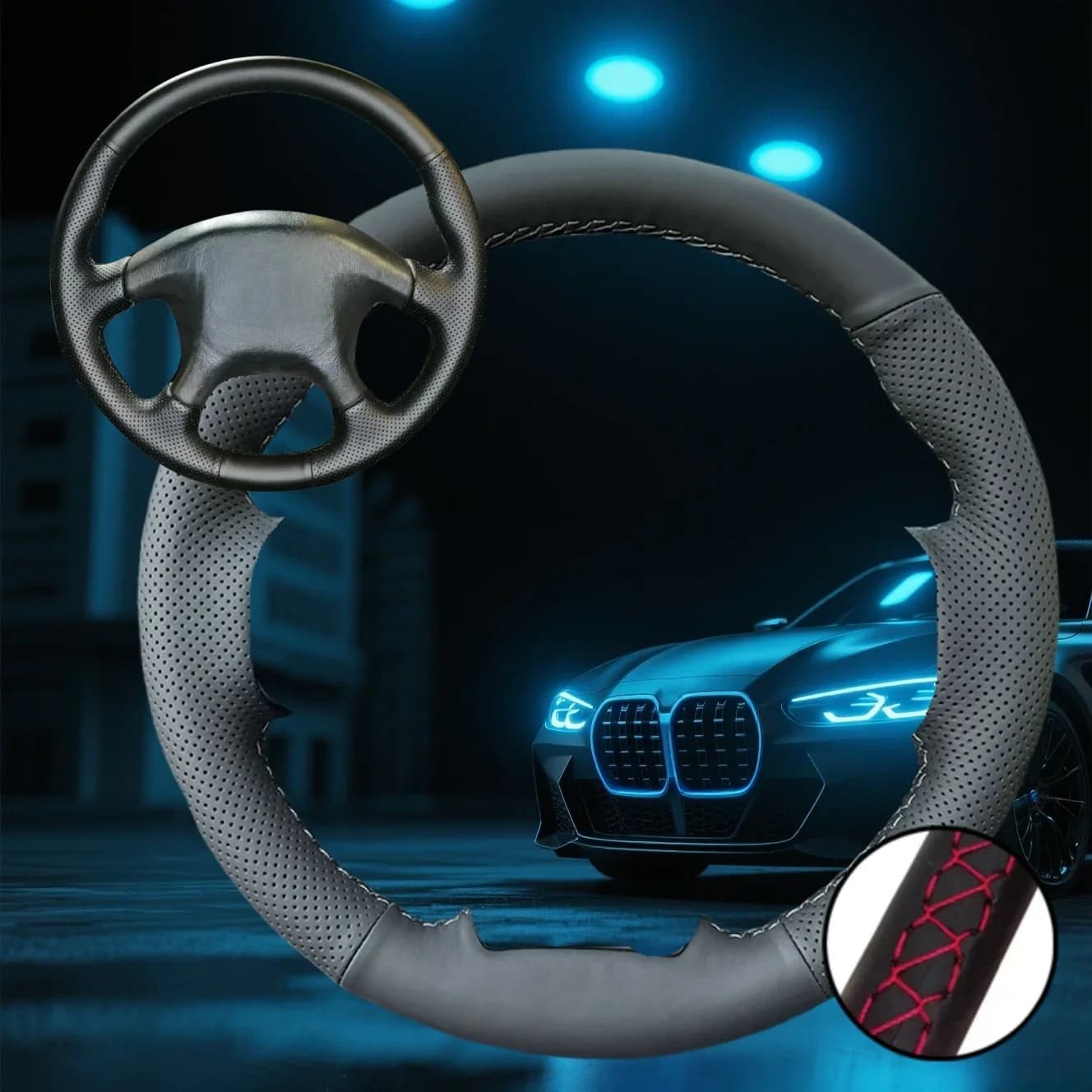 Coprivolante per auto personalizzato per Mitsubishi Pajero Old Mitsubishi Pajero Accessori per auto Avvolgitore per sterzo cucito a mano