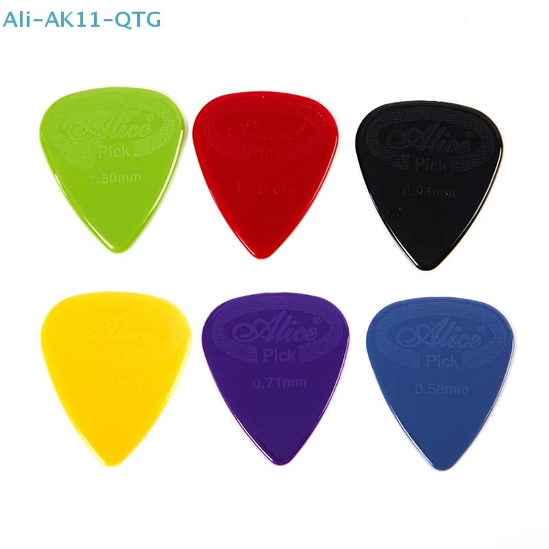 NUOVO Set di 10 Plettri Alice Antiscivolo in Nylon Nero e Bianco per Chitarra Acustica, Elettrica e Ukulele