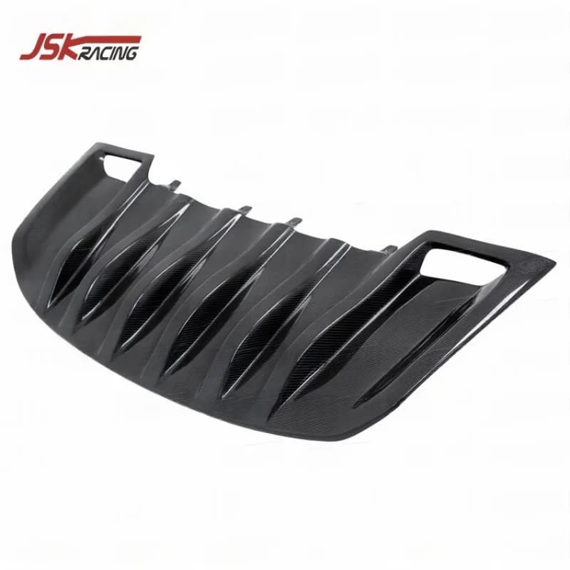 Front carbon fiber diffuser JSK style for Porsche Cayenne 958.2 2015-2017, bumper spoiler, update.