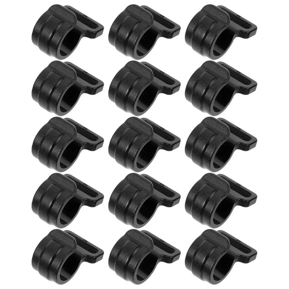 15 Pezzi Ganci per Pali da Tenda in Plastica ad Alta Resistenza, Accessori per Tende da Campeggio, Clip per Appendere, Organizzatore per Stoccaggio, Gancio da Campeggio