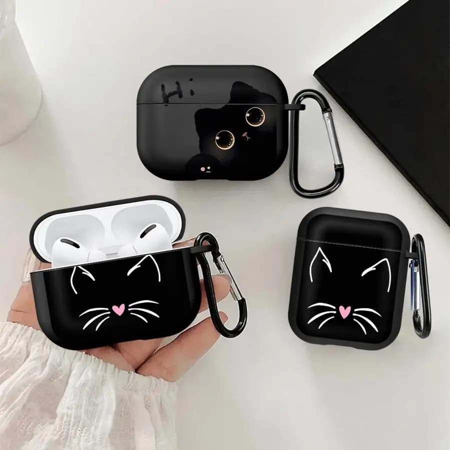 Protective Housing for AirPods 2 4 Pro2 1 Pro3 Pro 3 - Cute Cat