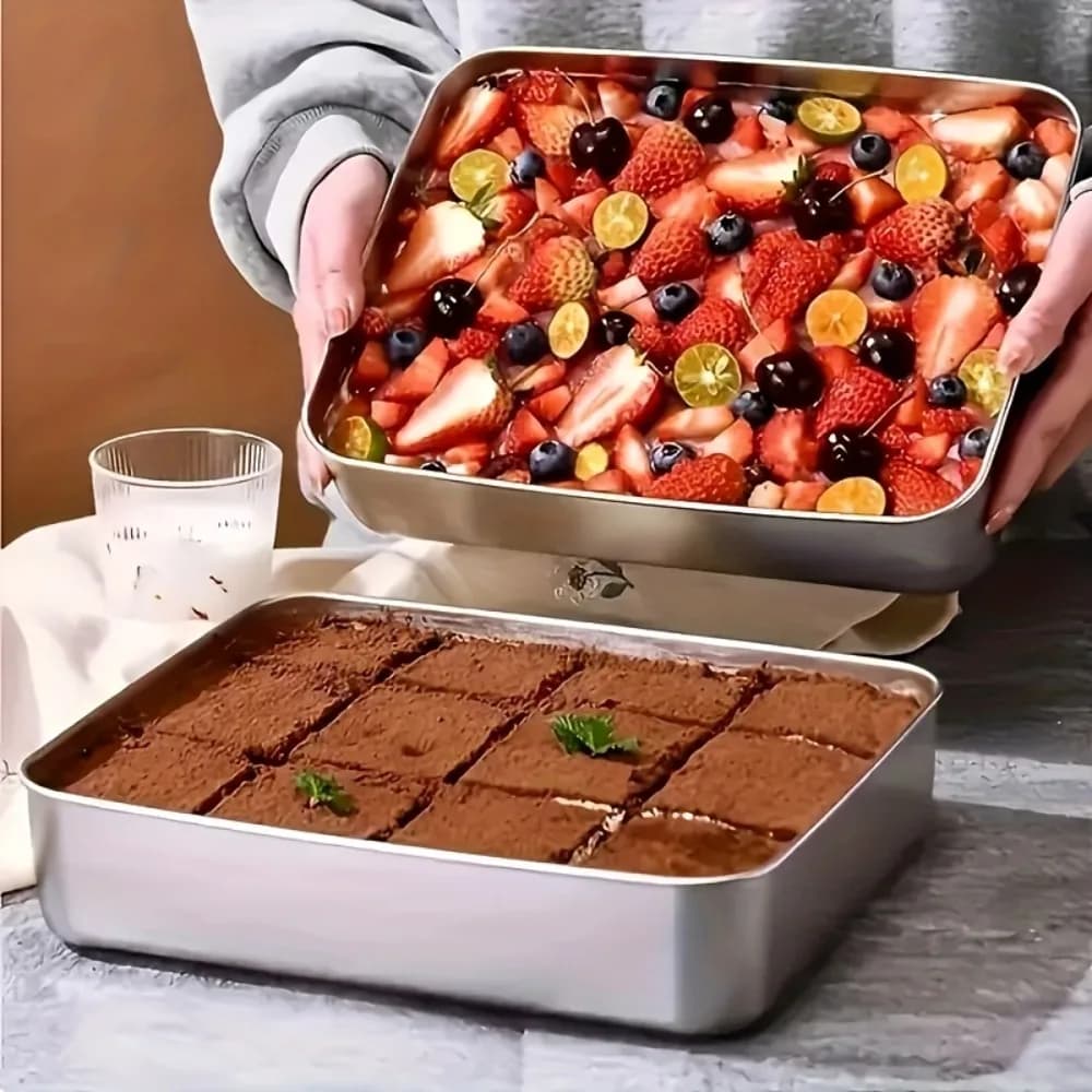 Contenitore per alimenti in acciaio inossidabile, coperchio ermetico impilabile per la preparazione dei pasti, frutta, carne e verdura, dispensa per frigorifero e congelatore