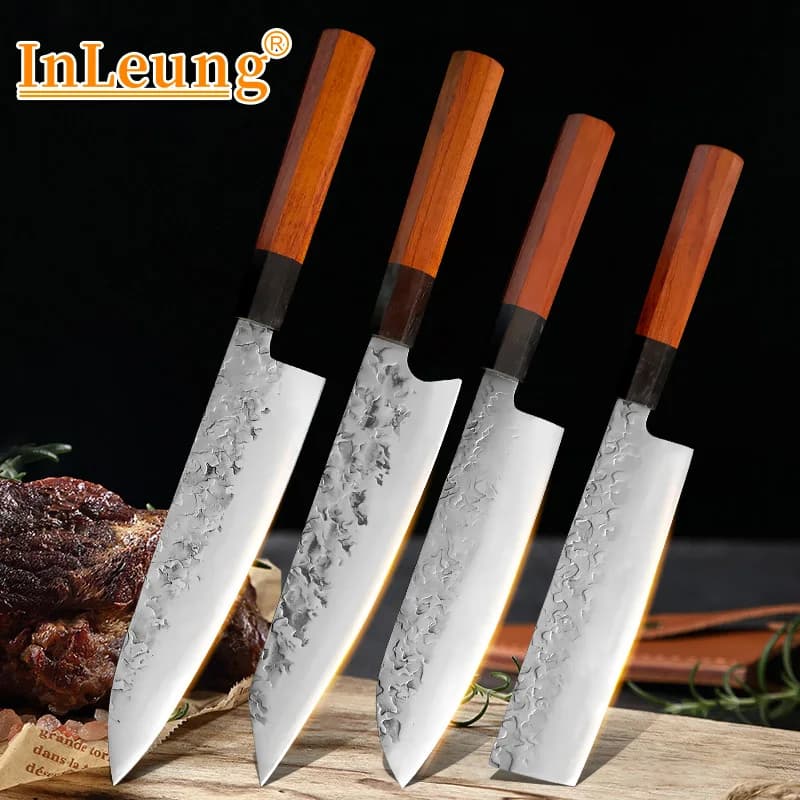 Hand Forged Japanese Chef Knife Stainless Steel Kitchen Knives Vegetable Meat Sashimi wood Handle kitchen chef Cooking Tools
