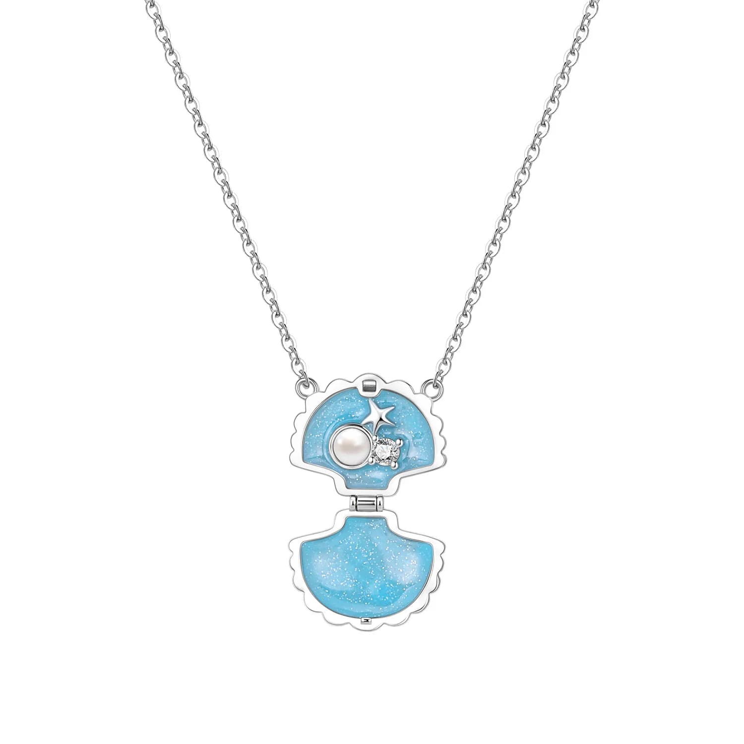 PANPOKI 925 Sterling Silver Adjustable Shell Ocean Series Necklace Pendant Necklace for Women Birthday Gifts Fine Jewelry