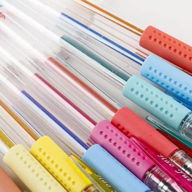 Set di 6, 12, 18 Penne Gel Glitterate, Effetto Brillante, Evidenziatori per Studenti, Penne Gel per Disegno