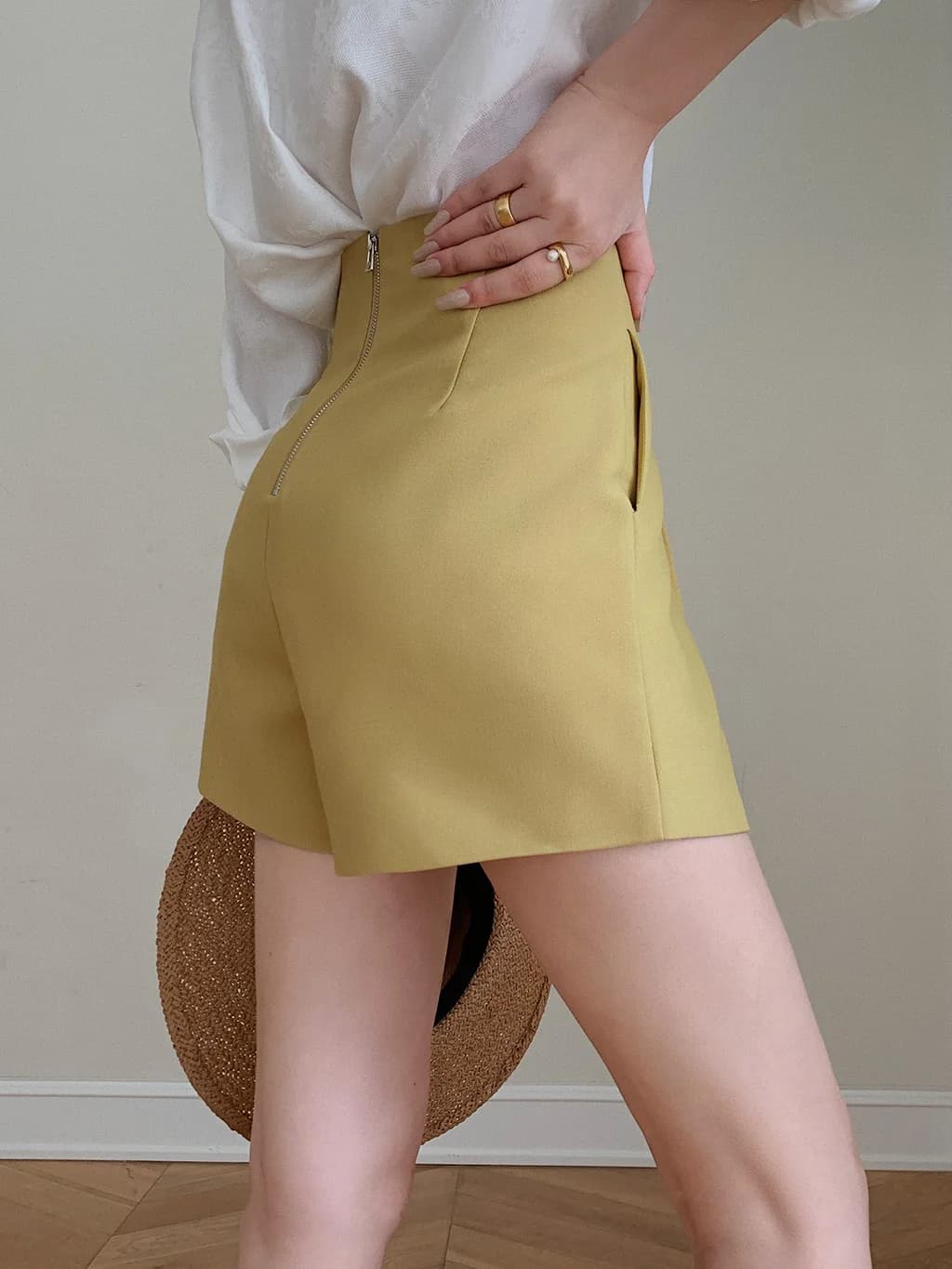 JWUNIQUE Pantaloncini Modellanti a Vita Alta da Donna, Estivi, Casual, alla Moda, Sottili, Hot Pants, a Gamba Larga, Stile Commuter