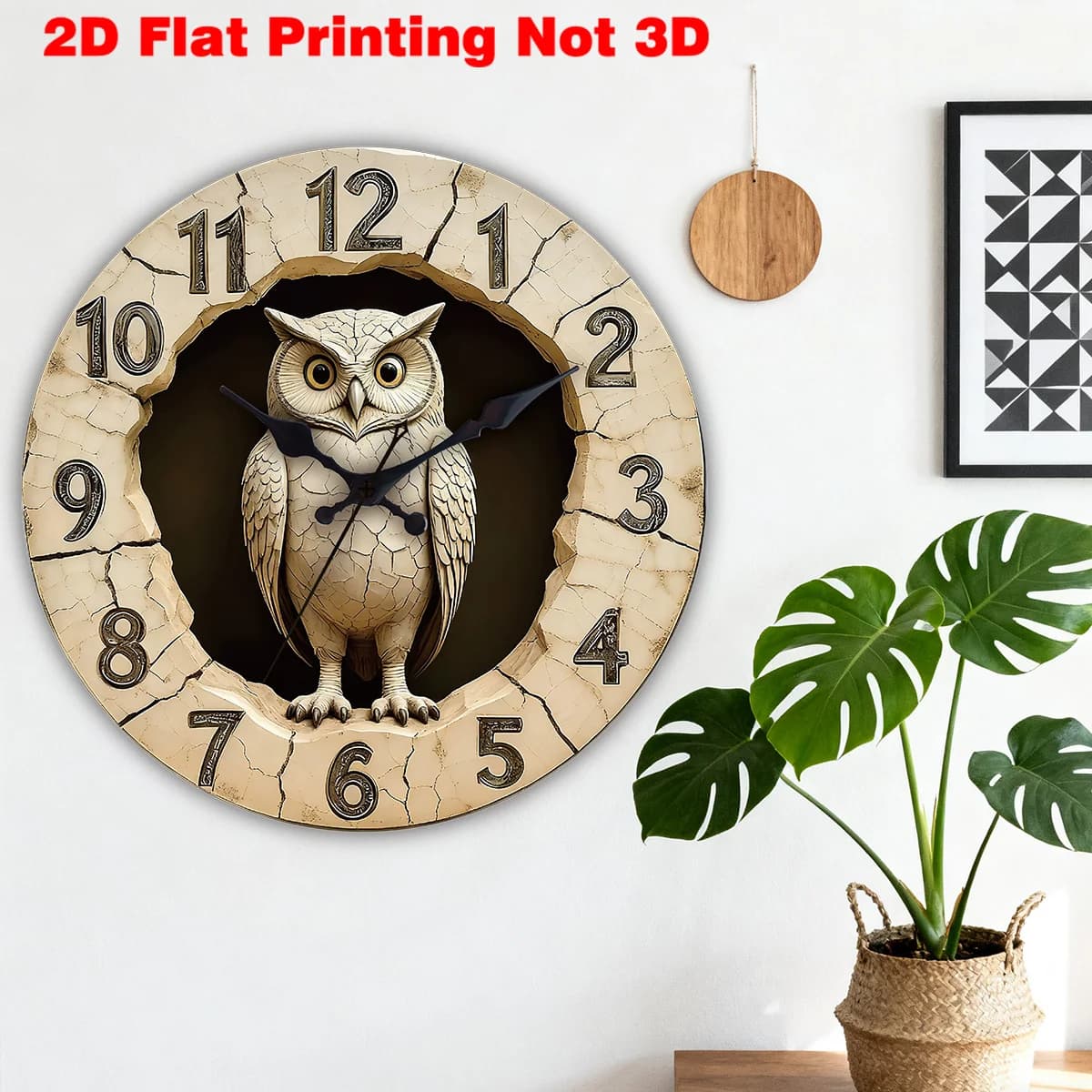 Creative Owl Pattern Wall Clock Home Decorative Hanging Ornament - Functional Artistic Home Accessories