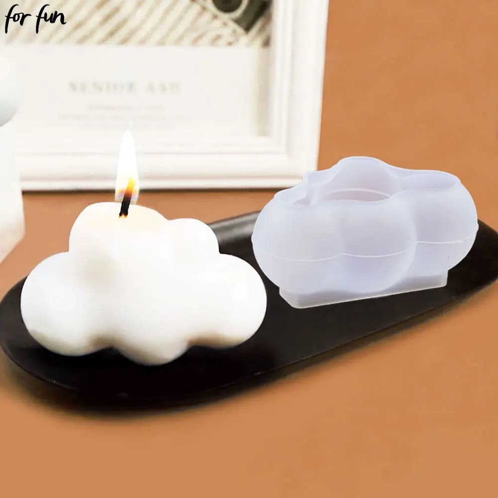 Per divertimento 1PC 3D forma di nuvola stampo in Silicone cioccolato fondente cubo di ghiaccio caramelle sapone candela stampi cottura strumenti di decorazione della torta