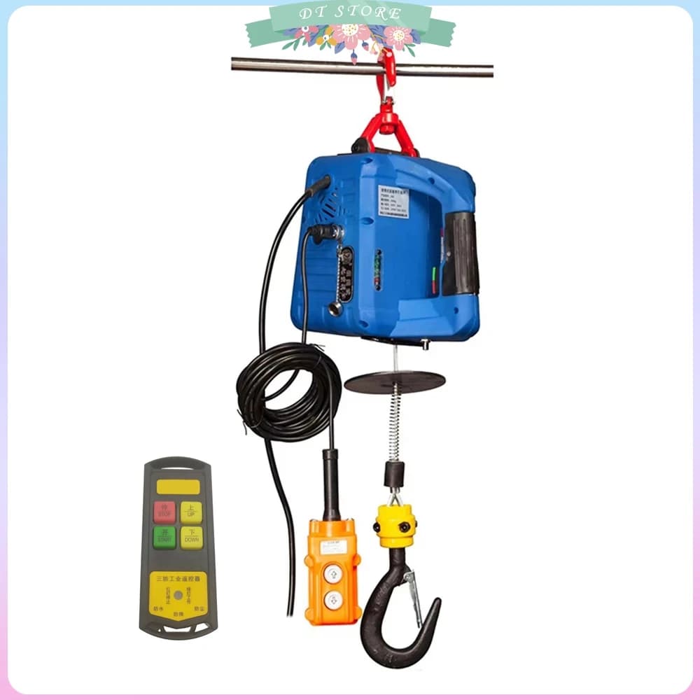 Upgrade Electric Hoist Portable Electric Hand Winch Traction Block Electric Steel Wire Rope Lifting Hoist Towing Rope 220V/110V