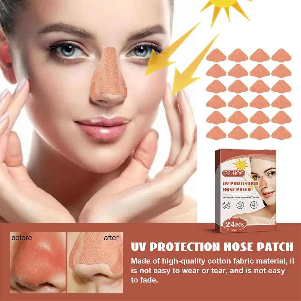 Sunscreen Nose Patch UV Protection Nose Mask For Outdoor & Sports From Tanning,Cuttable & Breathable Nose Cover Skin Care 24pcs