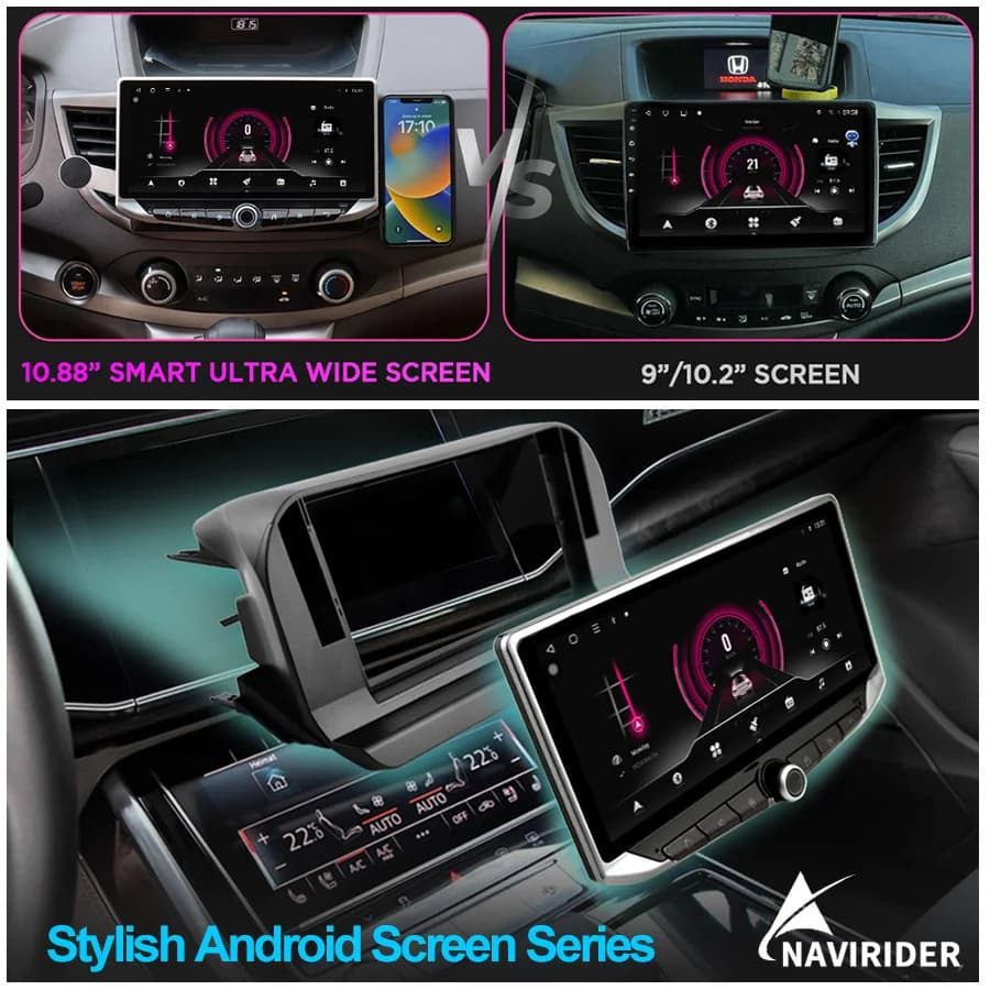 10.88inch Android 14 Screen For Jeep Renegade 2016 - 2020 Type-C Charging Mobile Holder Carplay Car Multimedia Video Player GPS