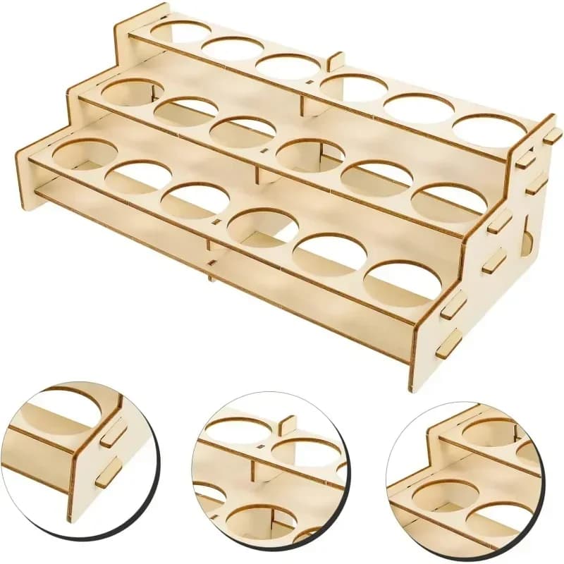Organizzatore in Legno per Flaconi di Pigmenti e Materiali Artistici, Espositore Compatto per Artigianato e Pittura