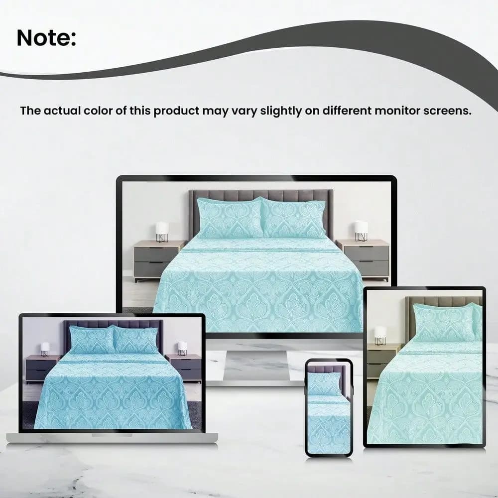 Set di 6 Lenzuola Decorative con Motivo Paisley, Microfibra Spazzolata ad Alta Grammatura, Migliora la Tua Esperienza di Sonno con Tasche Profonde 16 Pollici