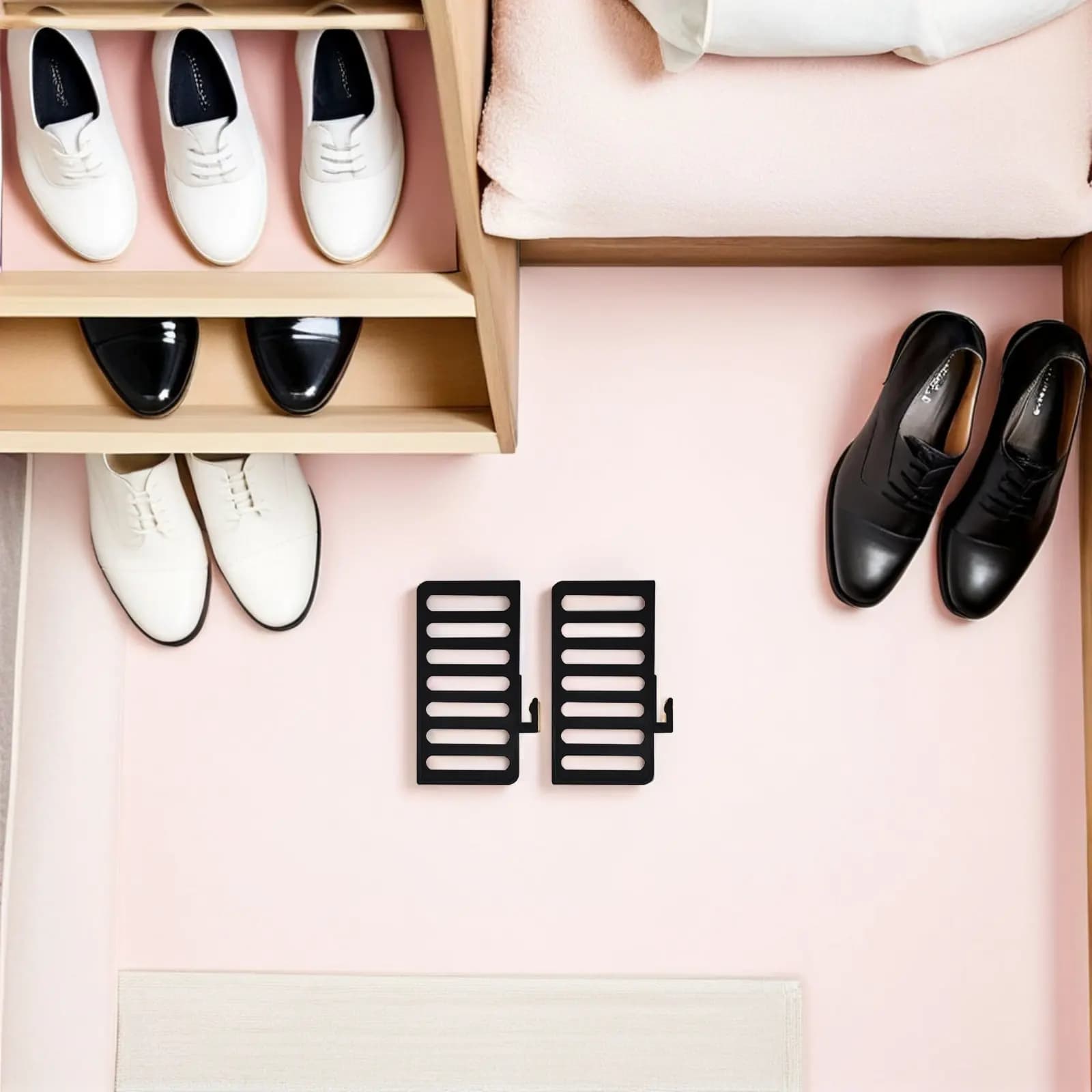 2Pcs Shoe Rack Shelf Divider Closet Organizer Divider Plastic Shoe Storage Organizer Prevents Tipping Entryway Cabinet