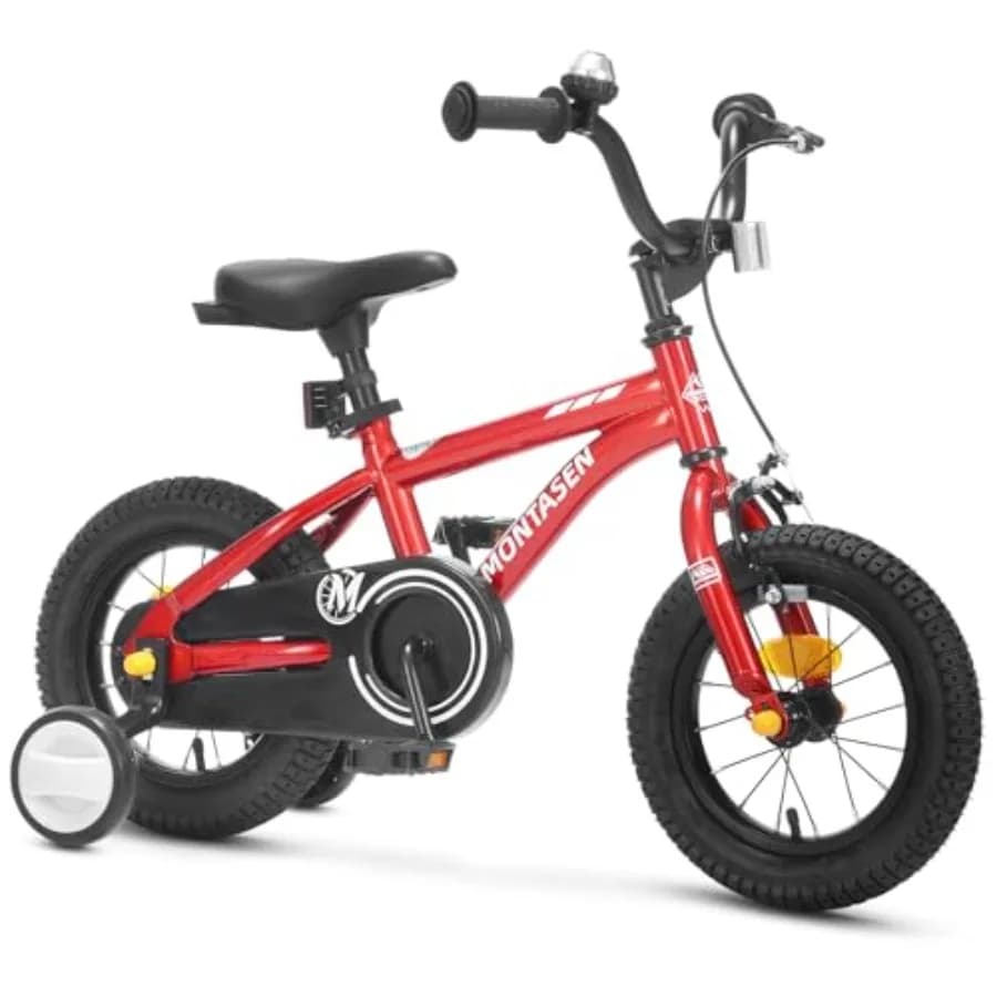 Bicicletta per bambini da 3 a 10 anni, 12 14 16 18 pollici, per bambini e bambine, con rotelle, stile BMX, con doppio freno a pedale.