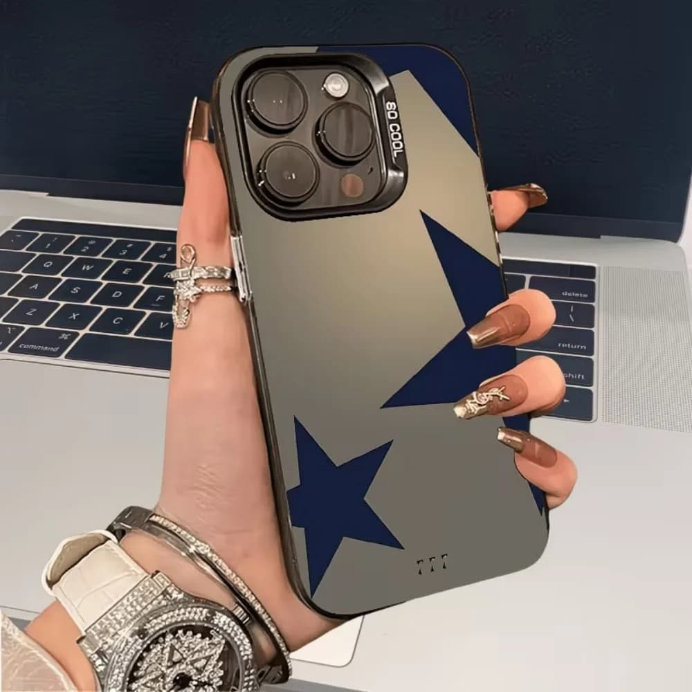 Cover Antiscivolo Blue Stars Lucky Angel Number per iPhone 17 16 15 14 13 12 11 Pro Xs Max Mini 8 7 Plus 16e 17e Air X XR