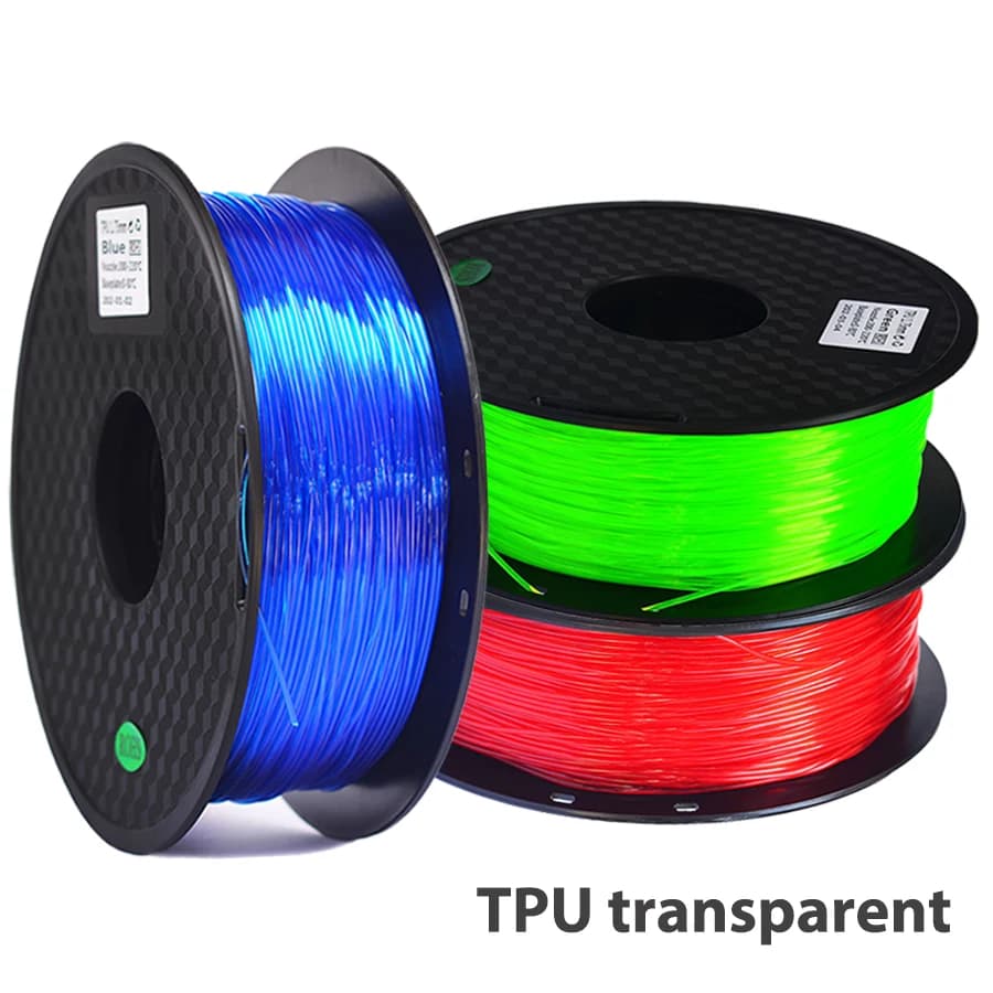 250gx3 1.75mm TPU Transparent Filament Flexible Round Flex 3D Printer Filament Printing Materials in Transparent Plastic Blue 750g
