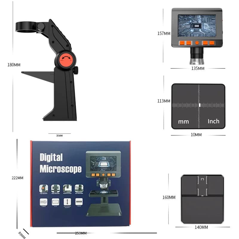 Microscopio digitale con schermo, telefono cellulare portatile ad alta definizione, ingrandimento e riparazione del microscopio video industriale