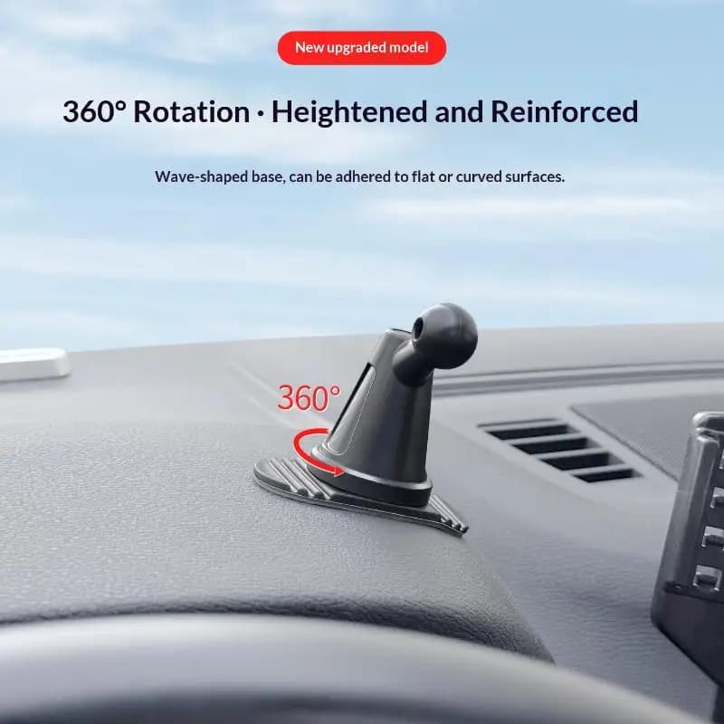 【MO】Car Phone Holder Base 360 Degree Rotation Adhesive Mount Ball Head For Dashboard Curved Flat Surfaces