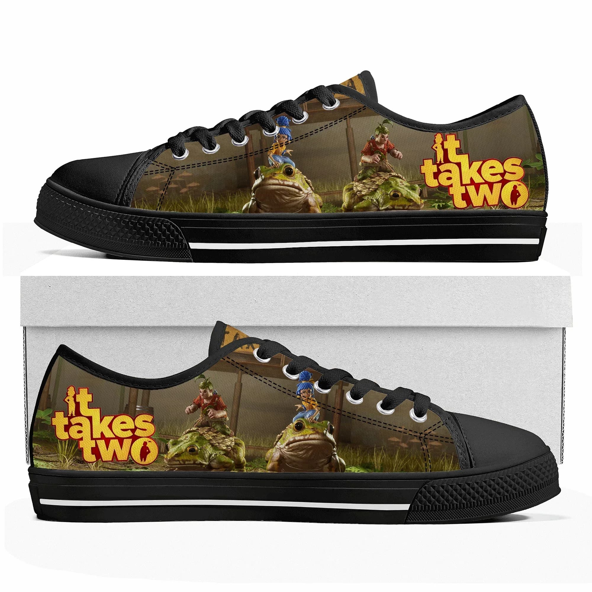 Cartoon Game It Takes Two Low Top Sneakers Womens Mens Teenager Shoes Casual Fashion Tailor Made Canvas Sneaker