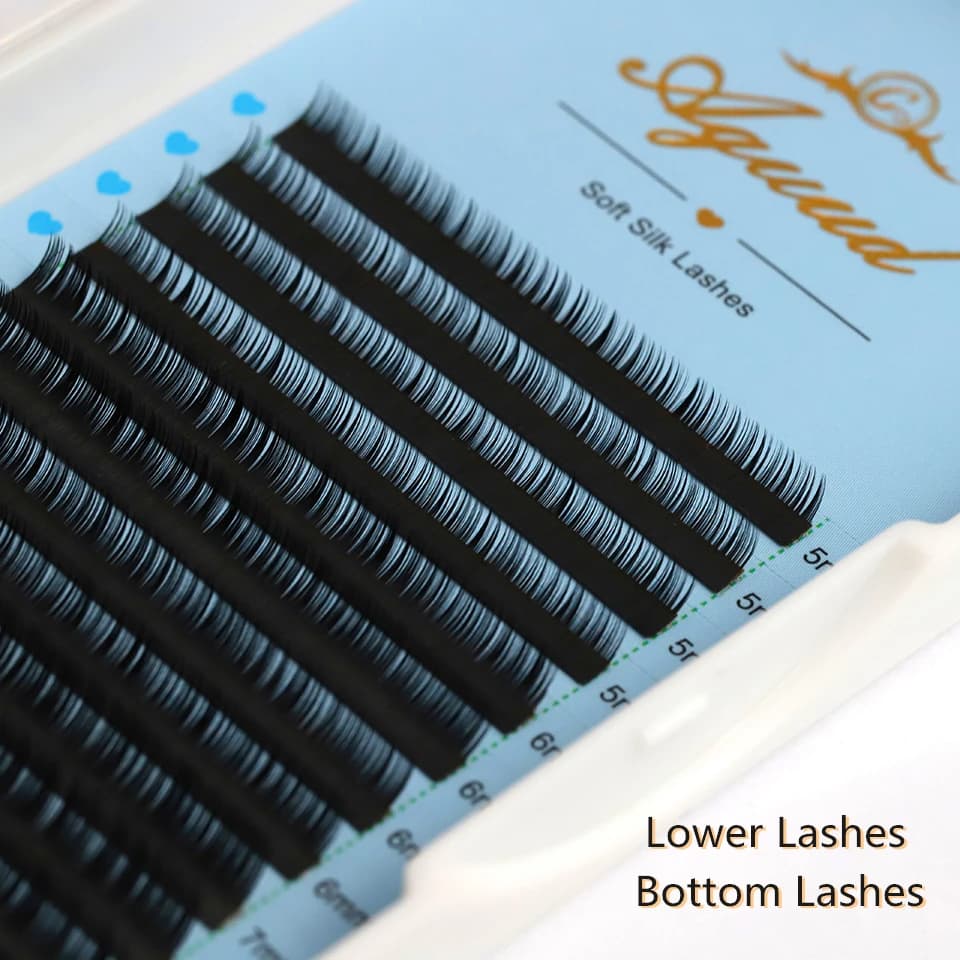 AGUUD Bottom Lower Individual Lashes 5mm 6mm 7mm Short Length B C CC D Natural Under False Eyelash Extension for Makeup