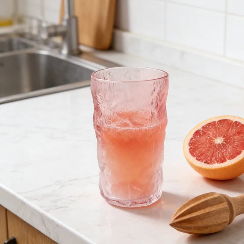 2 Pezzi Bicchieri Creativi con Motivo Glaciale, Tazze in Vetro per Acqua, Birra, Succhi e Bevande Fredde per la Casa