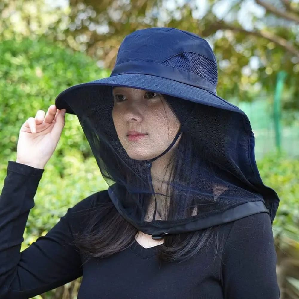 Fishing Hat Anti Mosquito Veil Mesh Cap Sun Protection Breathable Net Cover Hiking Bee Keeper Outdoor Camping Gear