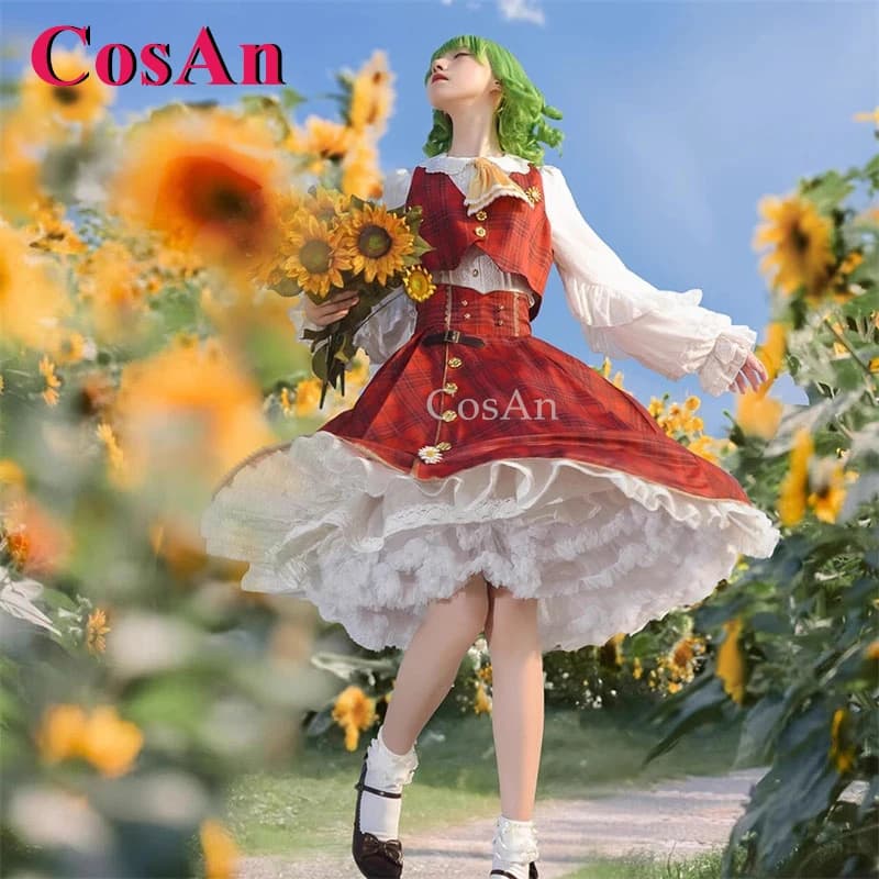 CosAn Gioco Touhou Project Kazami Yuuka Costumi Cosplay Elegante Dolce Griglia Rossa Uniforme Halloween Party Gioco di Ruolo Abbigliamento Nuovo