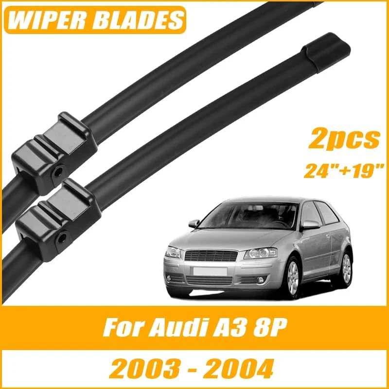 2pcs Wiper Front Wiper Blades For Audi A3 8P 2003-2004 Windshield Windscreen Clean Window Car Rain Brushes 24"+19"