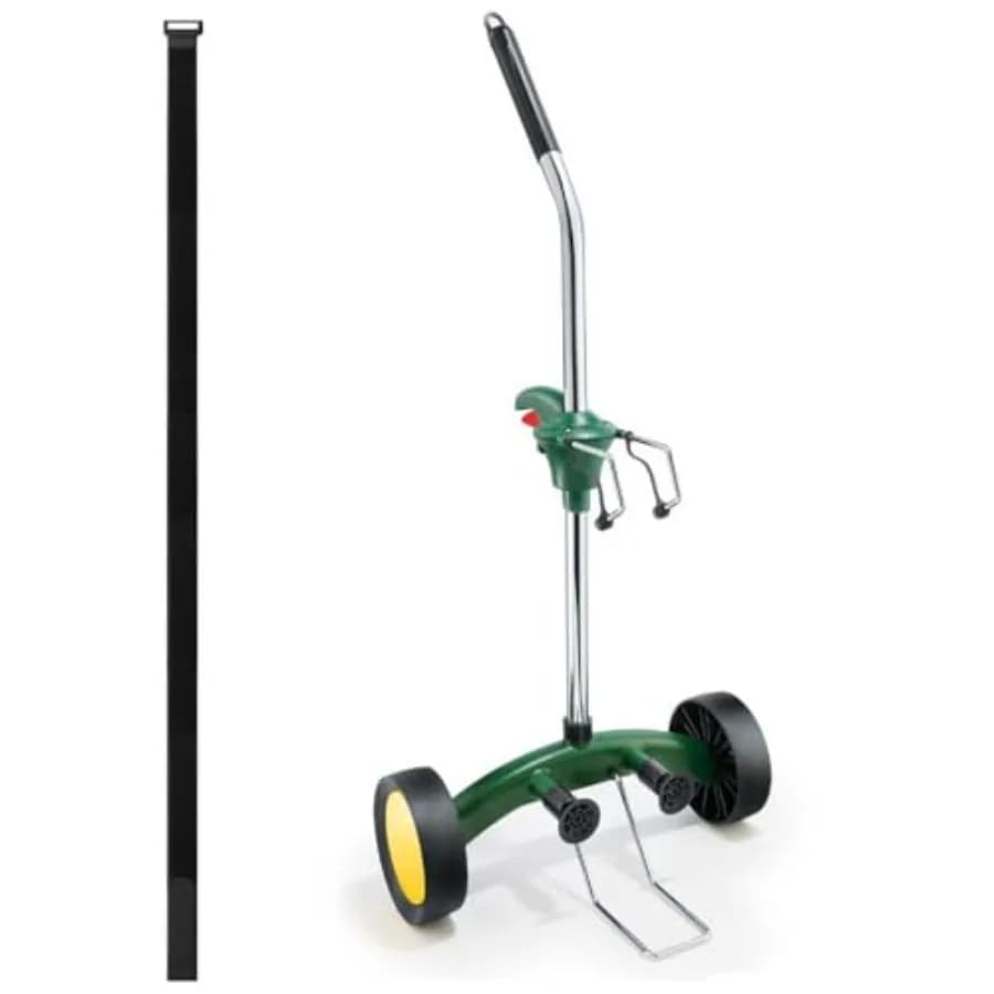 Carrello per Spostare Vasi da Giardino, Trolley per Piante Resistente con Manico Regolabile e Ruote Antiforatura