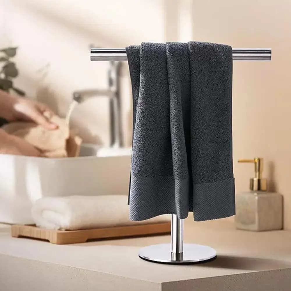 Portasciugamani in acciaio inossidabile, portasciugamani a forma di T, portasciugamani da bagno, per bagno, cucina, piano di lavoro H3t9