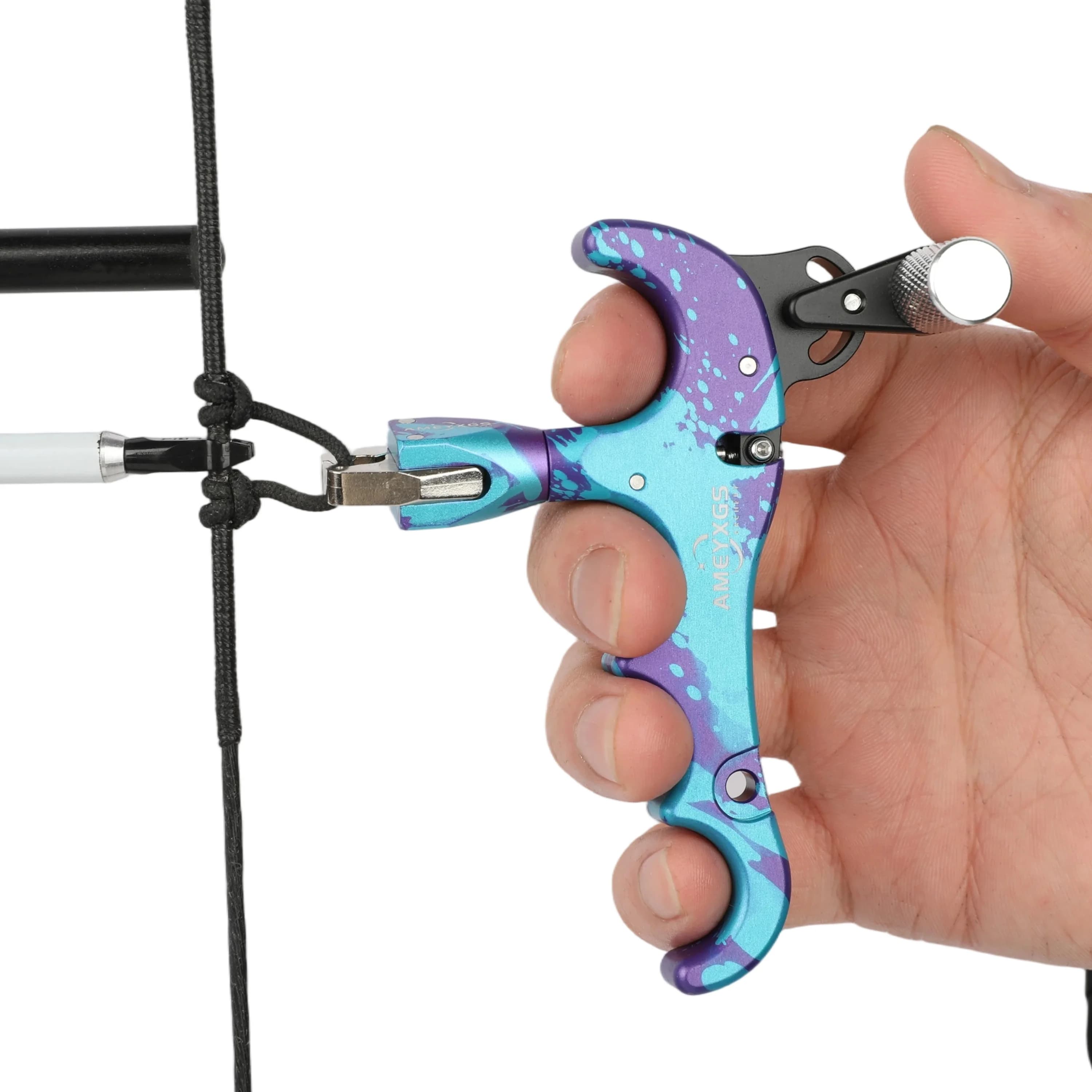 Arco Compound per Tiro con l'Arco con Dispositivo di Rilascio a 4 Dita-360 ° Sgancio Calibro Girevole, Attrezzatura Professionale per Caccia con l'Arco e Tiro al Bersaglio