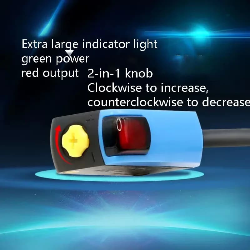 Sensore Fotoelettrico a Riflessione Diffusa B2025 BGSX-LS61 con Soppressione dello Sfondo a Luce Infrarossa, Interruttore Isometrico Bianco e Nero