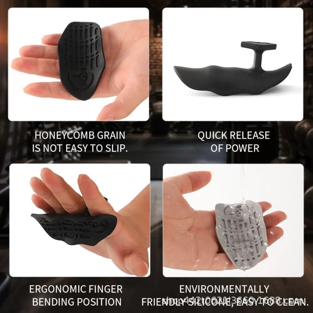 1 Paio di Impugnature Ergonomics per Sollevamento Pesi, Gloves da Palestra Elastici Antiscivolo, Silicone grips a Nido d'Ape for Deadlift