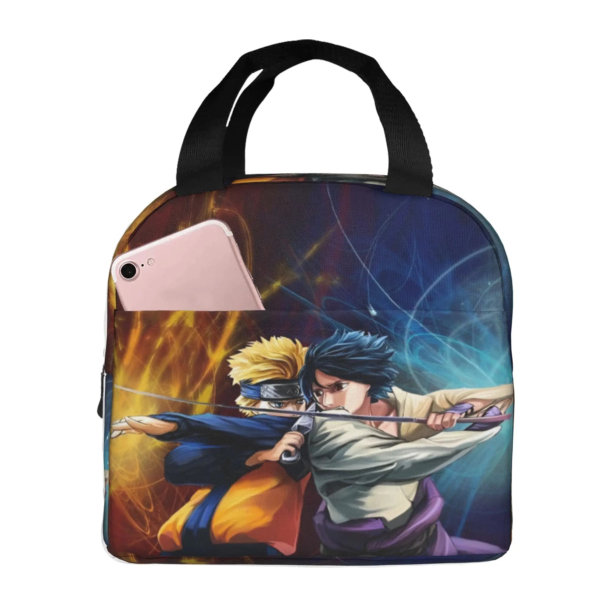 N-Narutoes Uzumakis Narutos Thermal Insulated Lunch Bag Manga Movie Resuable Lunch Tote for Outdoor Picnic Storage Food Box