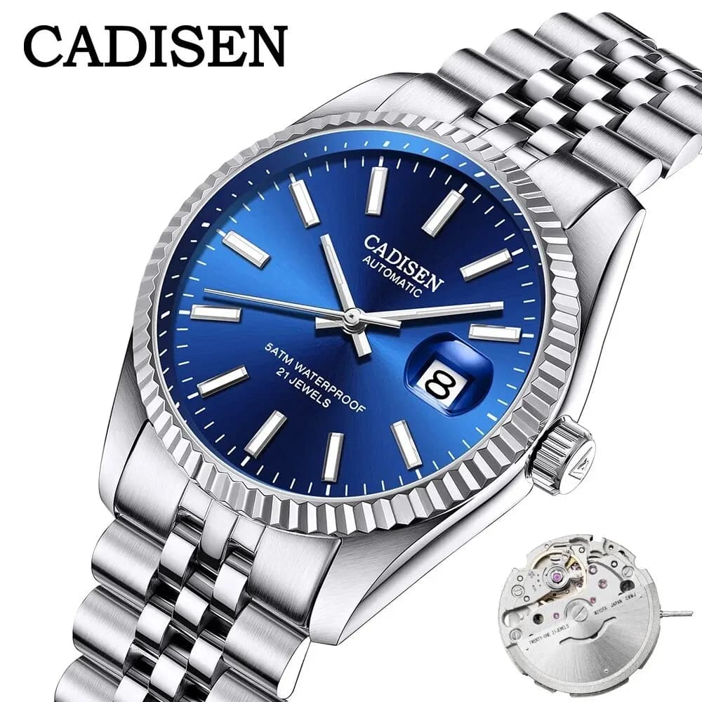 CADISEN Orologio meccanico da uomo Orologio automatico di lusso delle migliori marche Orologio da uomo impermeabile in acciaio inossidabile da lavoro Relogio Masculino