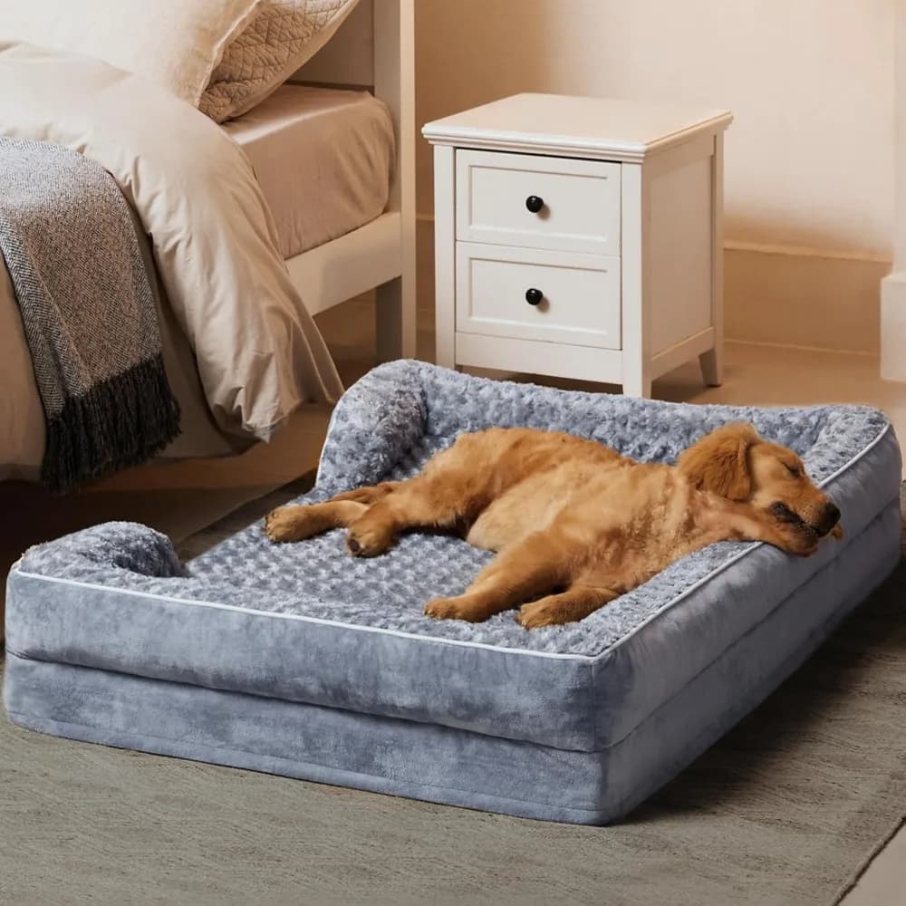 Grande letto ortopedico per cani, divano lavabile con rivestimento impermeabile e fondo antiscivolo per un comodo sonno per animali domestici