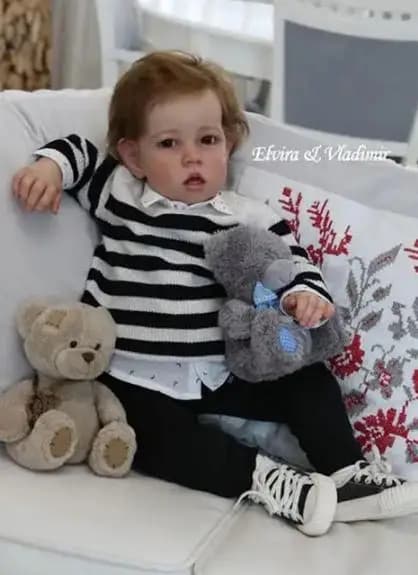 NPK 28Inch 6 Month Size DIY Doll Parts Reborn Liam 3D Painted Doll Kits Very Lifelike Baby Dolls with Cloth Body