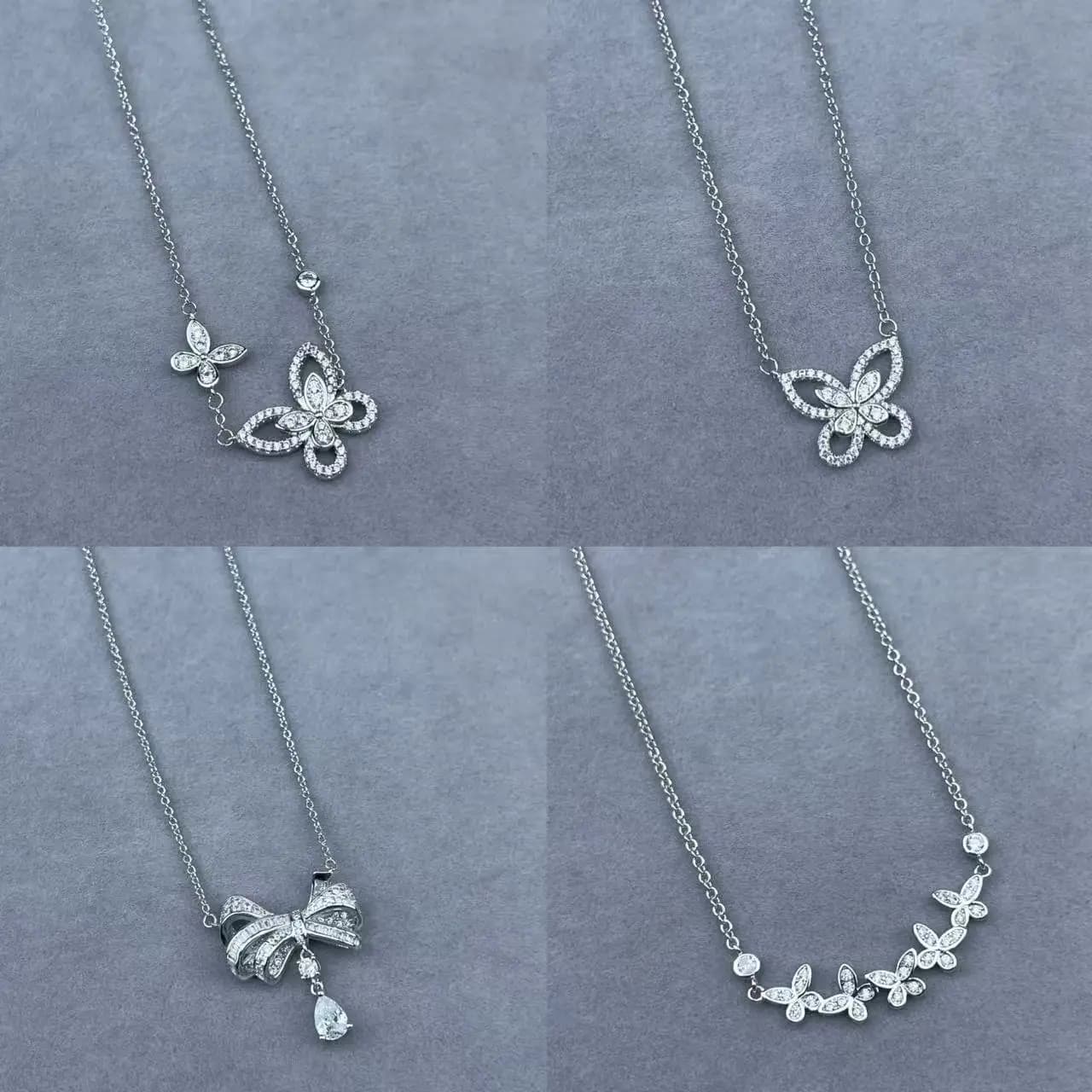 Luxury Classic S925 Serling Silver Women's Necklace. Butterfly 1:1 Design, Multiple Stacking, Adjustable Length. Festival Gift